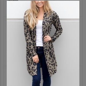 Brown and Black Leopard Cardigan